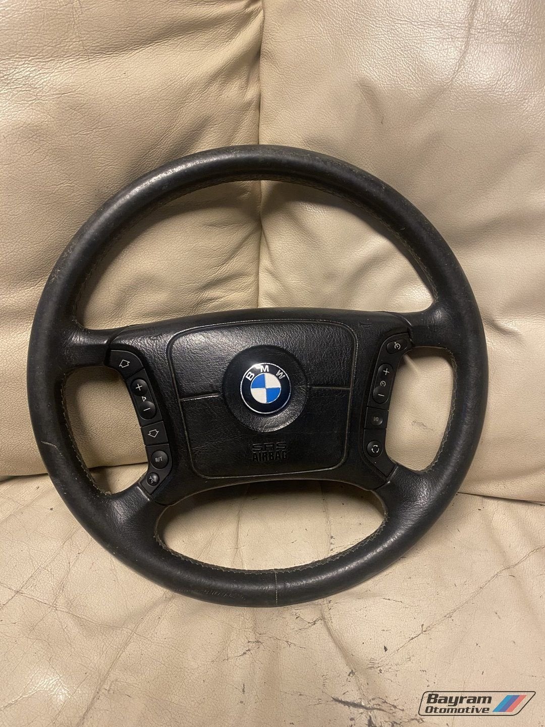 Bmw E39 stuur met airbag E38 mf stuur zwart leder 5-serie, Auto-onderdelen, Gebruikt, -, -, Ophalen of Verzenden