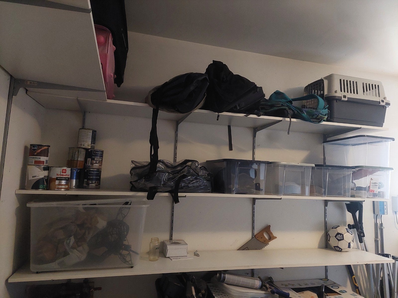 Rekken voor de garage of werkplek 2x, Ophalen