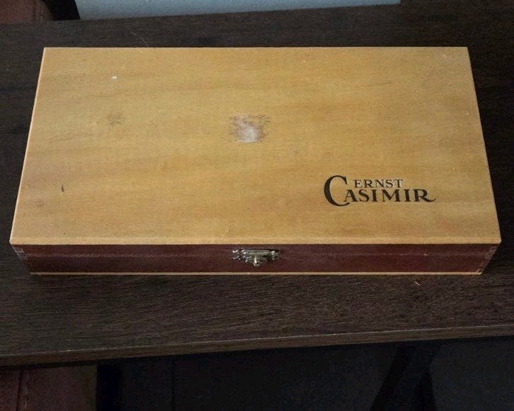 vintage houten ernst casimir verzamelkist (jaren '60), Collections, Enlèvement ou Envoi, Comme neuf, Bagues de cigare