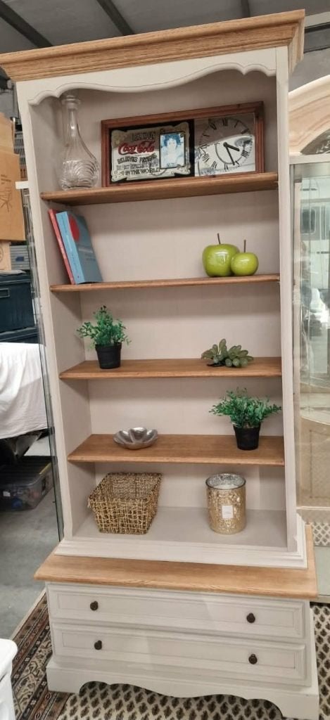 Gerestaureerde boekenkast landelijke uitstraling, Ophalen, Met plank(en), 50 tot 100 cm, 150 tot 200 cm