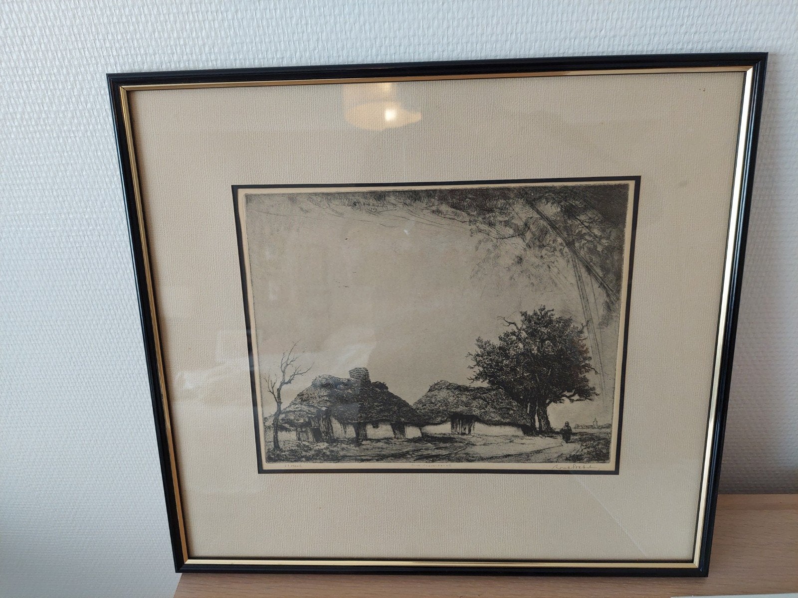 ingelijste prent Dirk Baksteen Achterbos (6de staat) Molse s, Antiek en Kunst, Ophalen of Verzenden