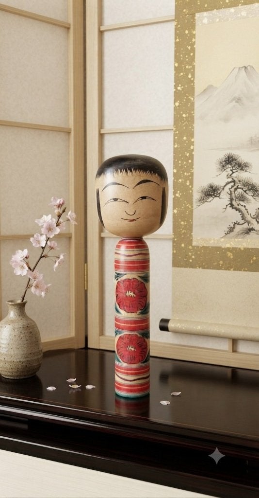 Magnifique Hijiori Kokeshi de Sato Bunkichi 32 cm, Japon, Bois, Fait main, Poupée
