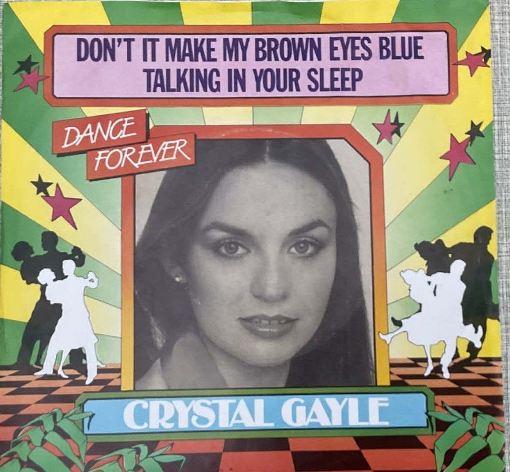 Crystal Gayle "Don't It Make My Brown Eyes Blue", Cd's en Dvd's, Vinyl Singles, Ophalen of Verzenden, Zo goed als nieuw, Fotohoes