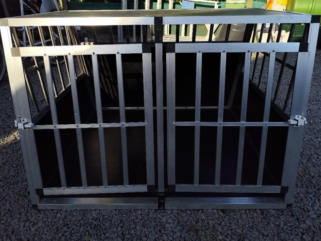 Aluminium dubbele hondenbench, Dieren en Toebehoren, Ophalen, Gebruikt