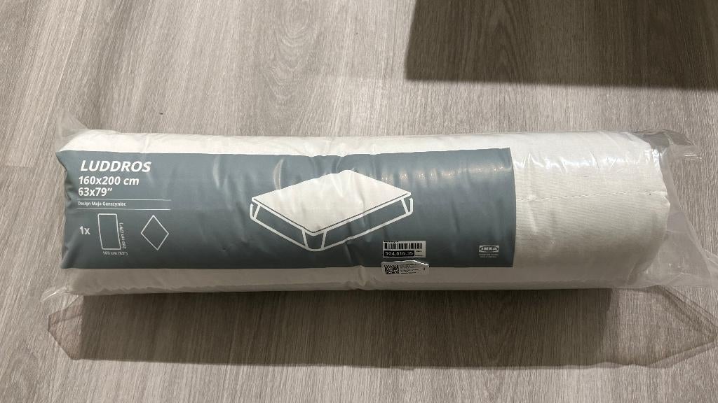 Ikea LUDDROS matrasbeschermer (160 x 200 cm), Neuf, Enlèvement, Autres types, Blanc