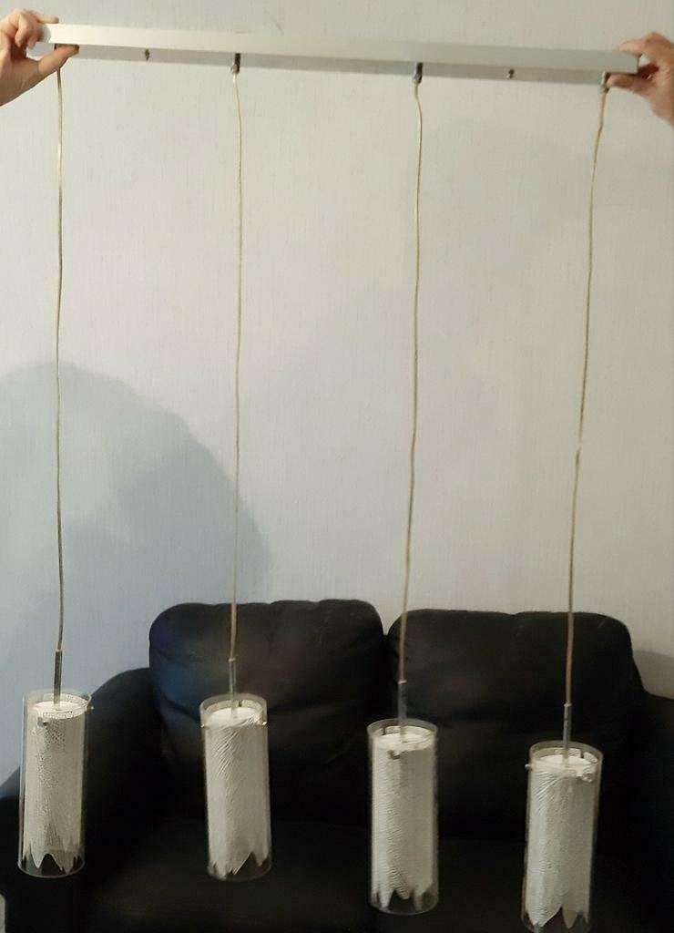 Mooie hanglamp met 4 lichtpunten, Huis en Inrichting, Ophalen of Verzenden, Zo goed als nieuw, Kunststof