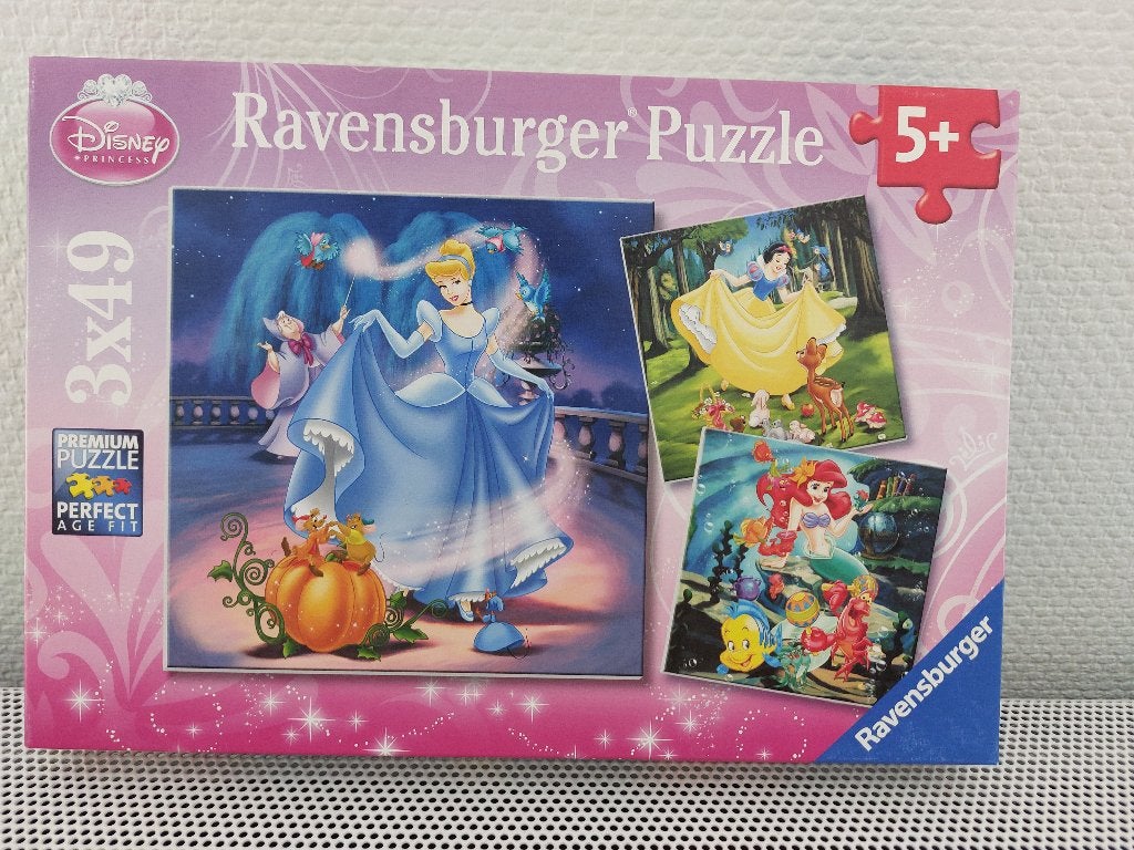Ravenburger Disney Prinsessen (3x49) 5+ puzzel, Enlèvement, Comme neuf, 4 à 6 ans