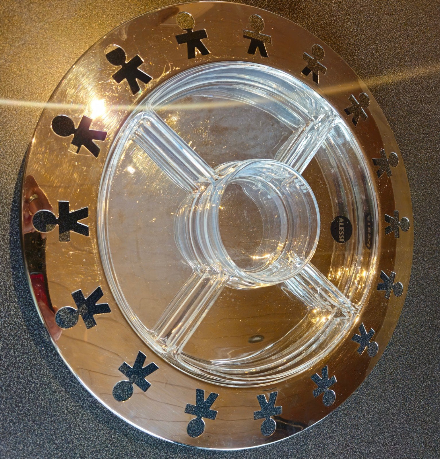Assiette à apéritifs/plat à tapas Alessi Girotondo avec verr, Enlèvement ou Envoi, Rond