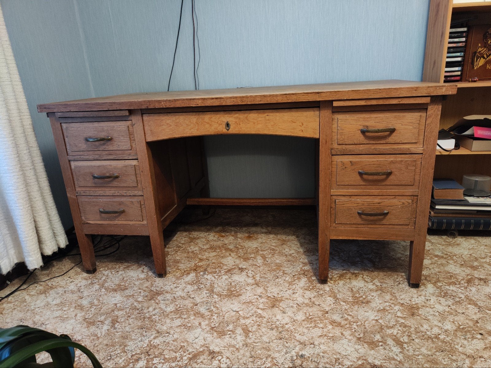 Bureau, Maison & Meubles, Classique, 81 cm, Brun, Bois