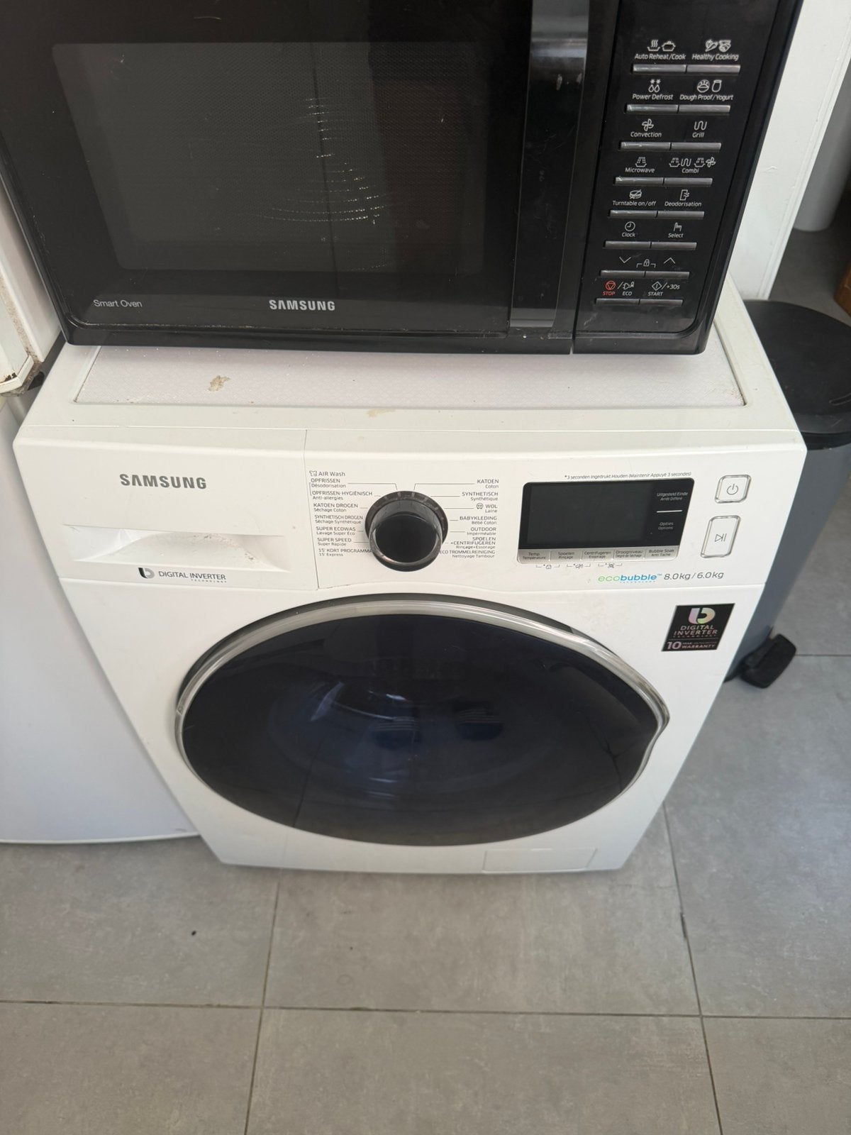 Samsung EcoBubble Wasmachine + Droogkast 8 kg / 6 kg, 8 tot 10 kg, Ophalen, Gebruikt