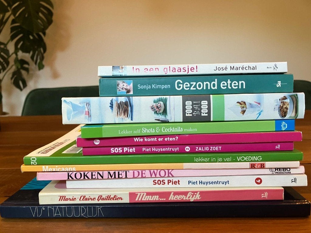 Lot kookboeken — o.a. SOS Piet & Food bij Food, Ophalen, Gelezen, Piet Huysentruyt