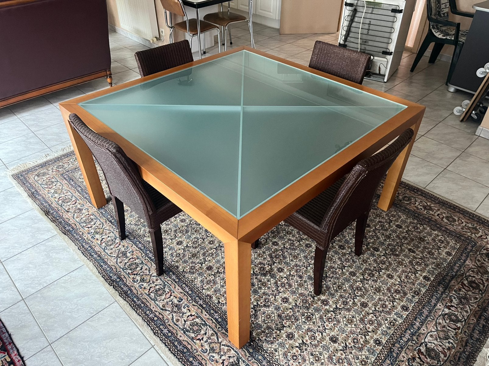 Eettafel (design) met 6 stoelen - Poliform, Huis en Inrichting, Tafels | Eettafels, Ophalen, Zo goed als nieuw