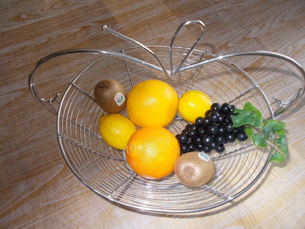 Corbeille à fruits en métal avec panier amovible., Rond, Comme neuf, Enlèvement, Métal