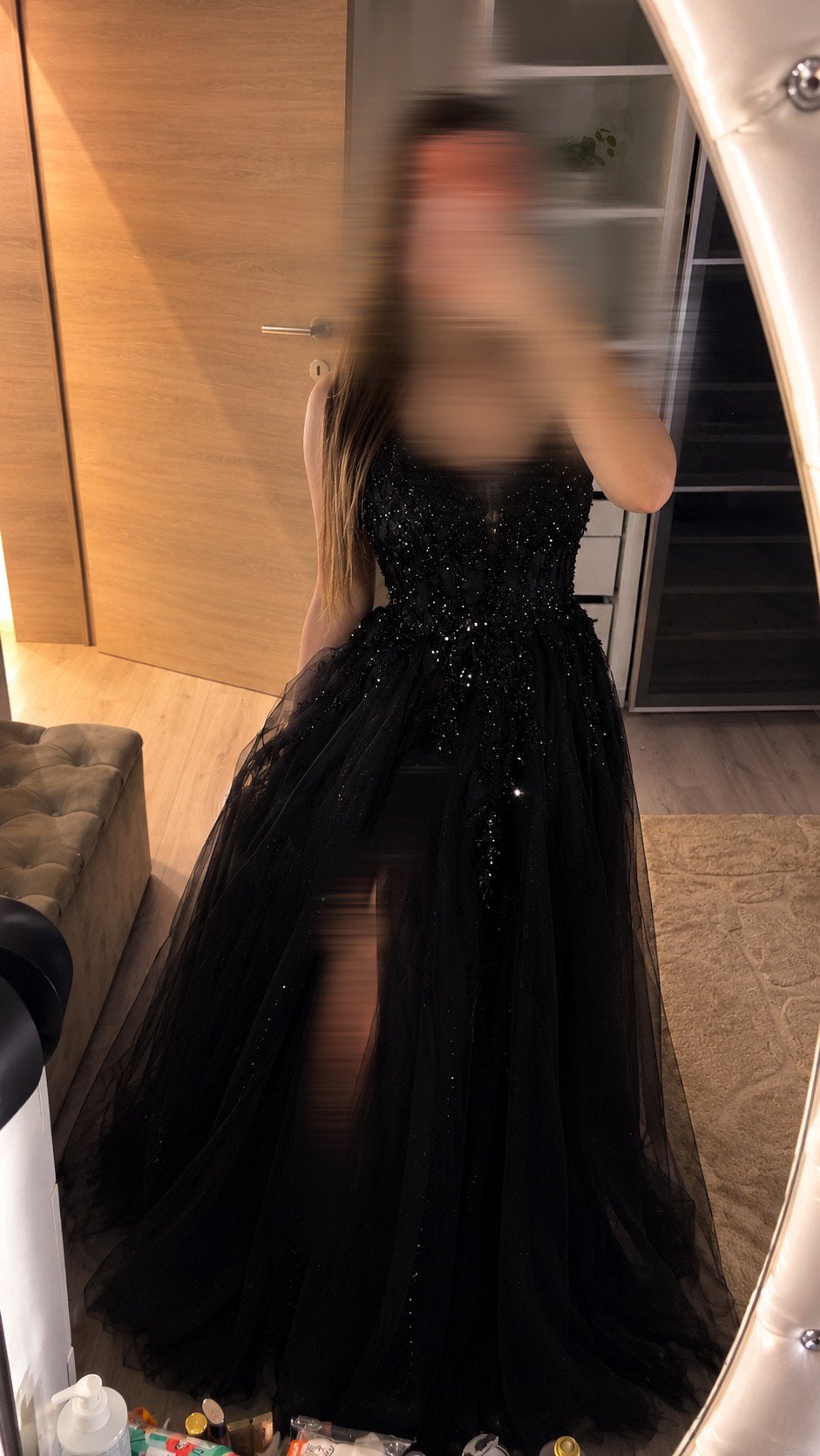 Magnifique longue robe princesse noir, Kleding | Dames, Ophalen of Verzenden, Zo goed als nieuw, Zwart