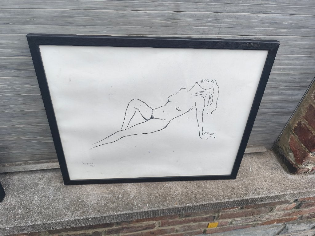 Lithographie femme signe bn genaux, Enlèvement ou Envoi, Lithographie