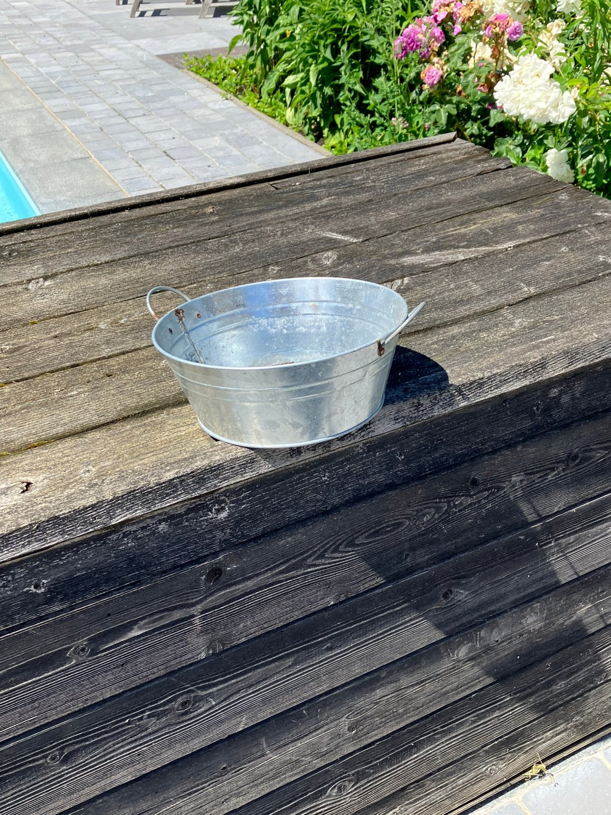 Pots en osier et zinc., Jardin & Terrasse, Enlèvement, Utilisé