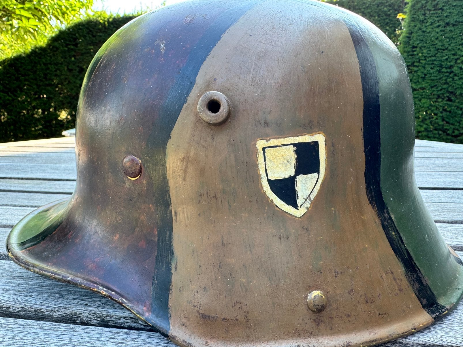 WW1 M16 camo helm, Ophalen of Verzenden, Landmacht, Helm of Baret