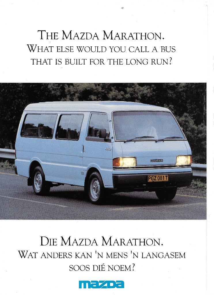 MAZDA MARATHON,  1989, Boeken, Auto's | Folders en Tijdschriften, Ophalen of Verzenden, Zo goed als nieuw, Mazda