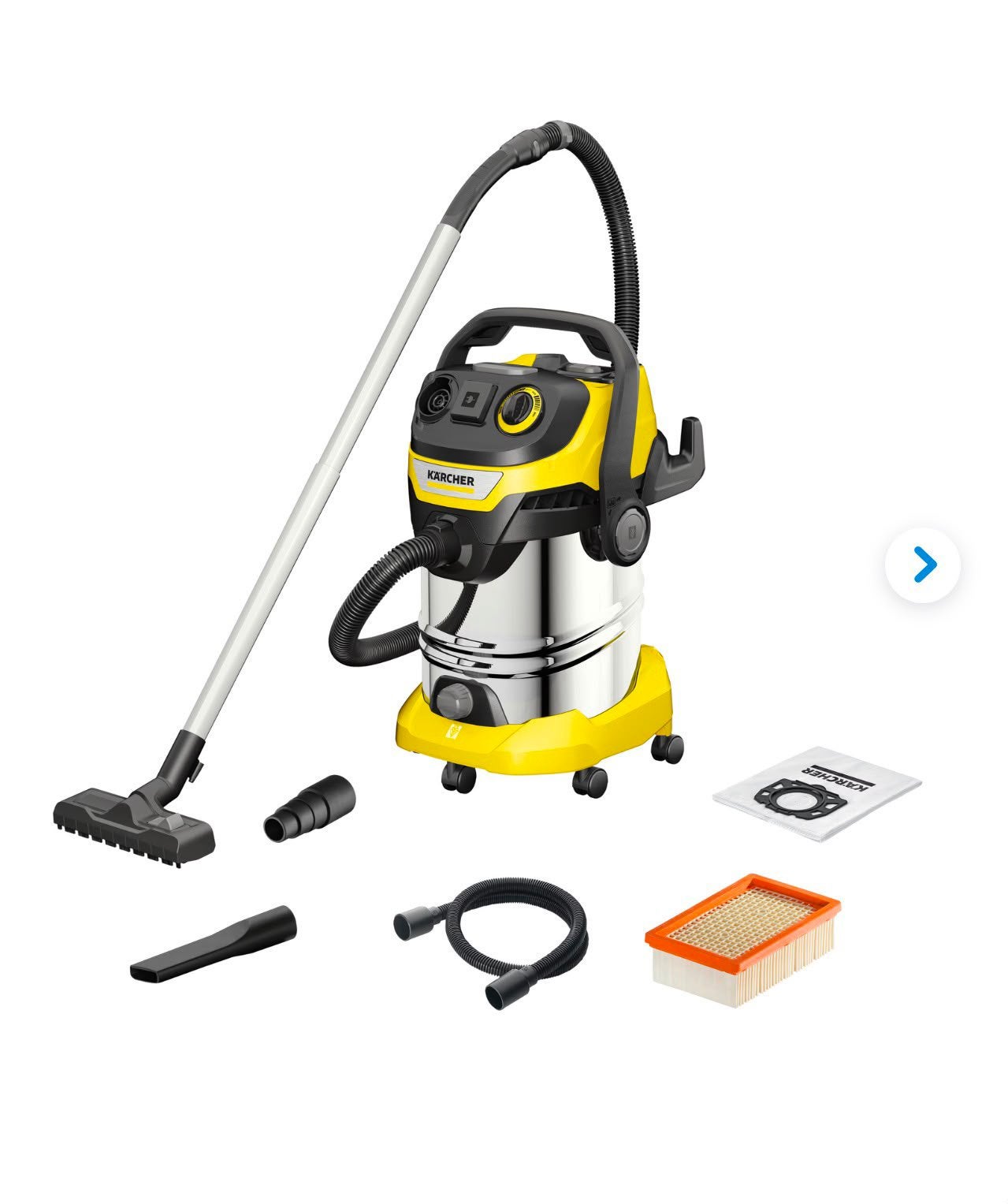 Karcher WD6 nat en droog stofzuiger 30 liter, Doe-het-zelf en Bouw, Ophalen of Verzenden, Nieuw, Waterstofzuiger
