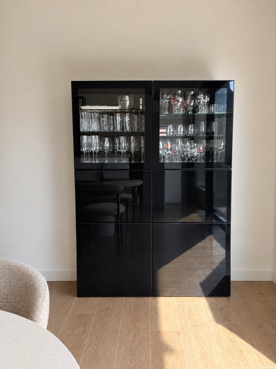 Besta kast ikea / barkast zwart, Ophalen, Minder dan 150 cm, 150 tot 200 cm, 25 tot 50 cm