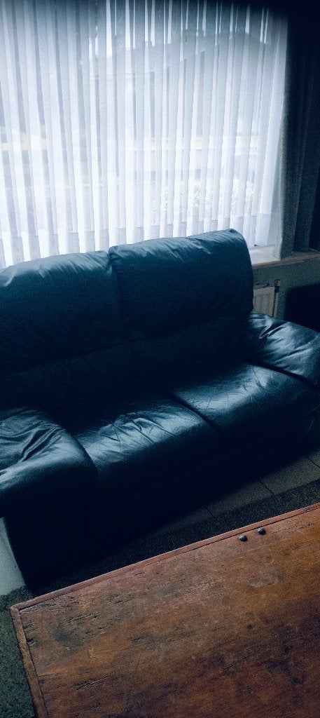 Salon 2 zetels in leder, Ophalen, Zo goed als nieuw, Leer