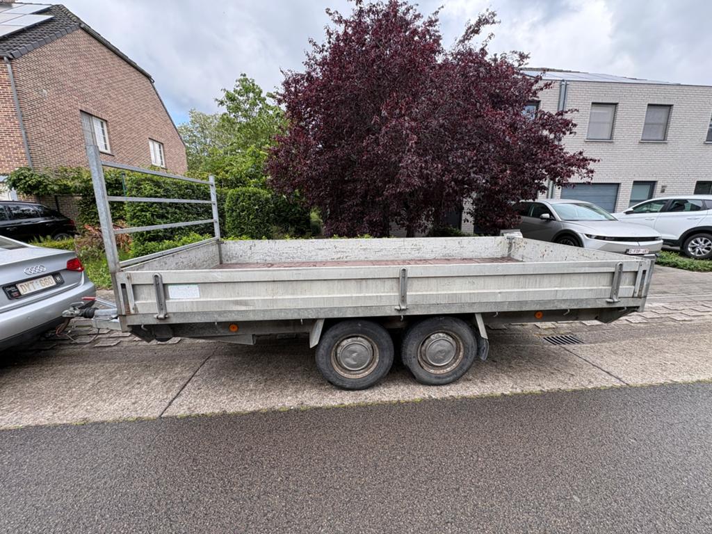 Aanhangwagen 4m*1m80 remorque dubbelas, Auto diversen, Aanhangers en Bagagewagens, Ophalen, Gebruikt