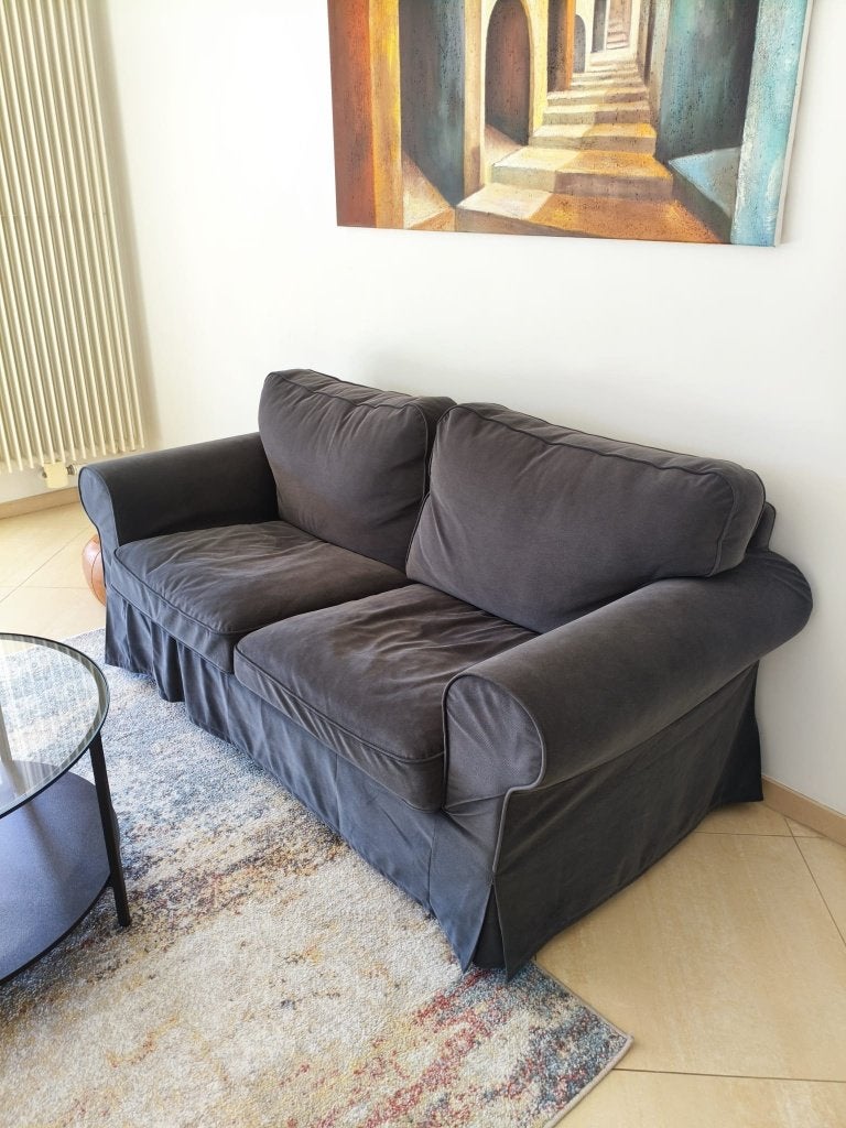 IKEA EKTORP 2-zitsbank – antracietgrijs, Ophalen, Gebruikt, 150 tot 200 cm, Tweepersoons