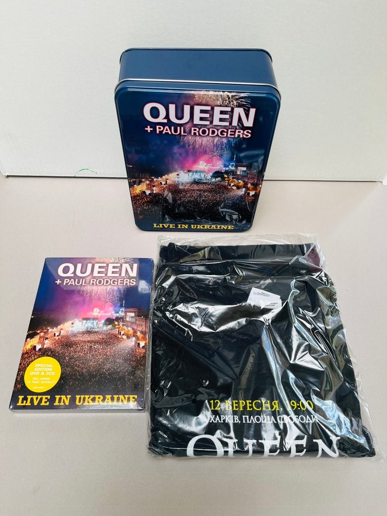 Queen + Paul Rodgers Live DVD + 2CD + Officieel T-shirt L), À partir de 12 ans, Enlèvement ou Envoi, Neuf, dans son emballage