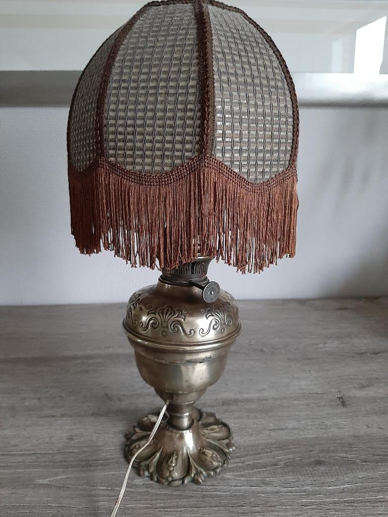 Koperen olielamp met verlichting., Maison & Meubles, Lampes | Lampes de table, Enlèvement