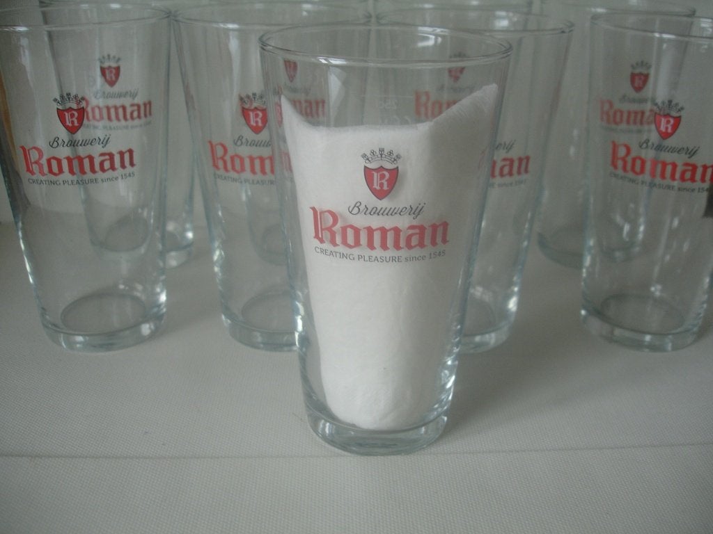 Roman bierglas, boerke, 25cl, 5 stuks aan € 1,00 stuk, Verzamelen, Biermerken, Ophalen of Verzenden, Zo goed als nieuw, Glas of Glazen