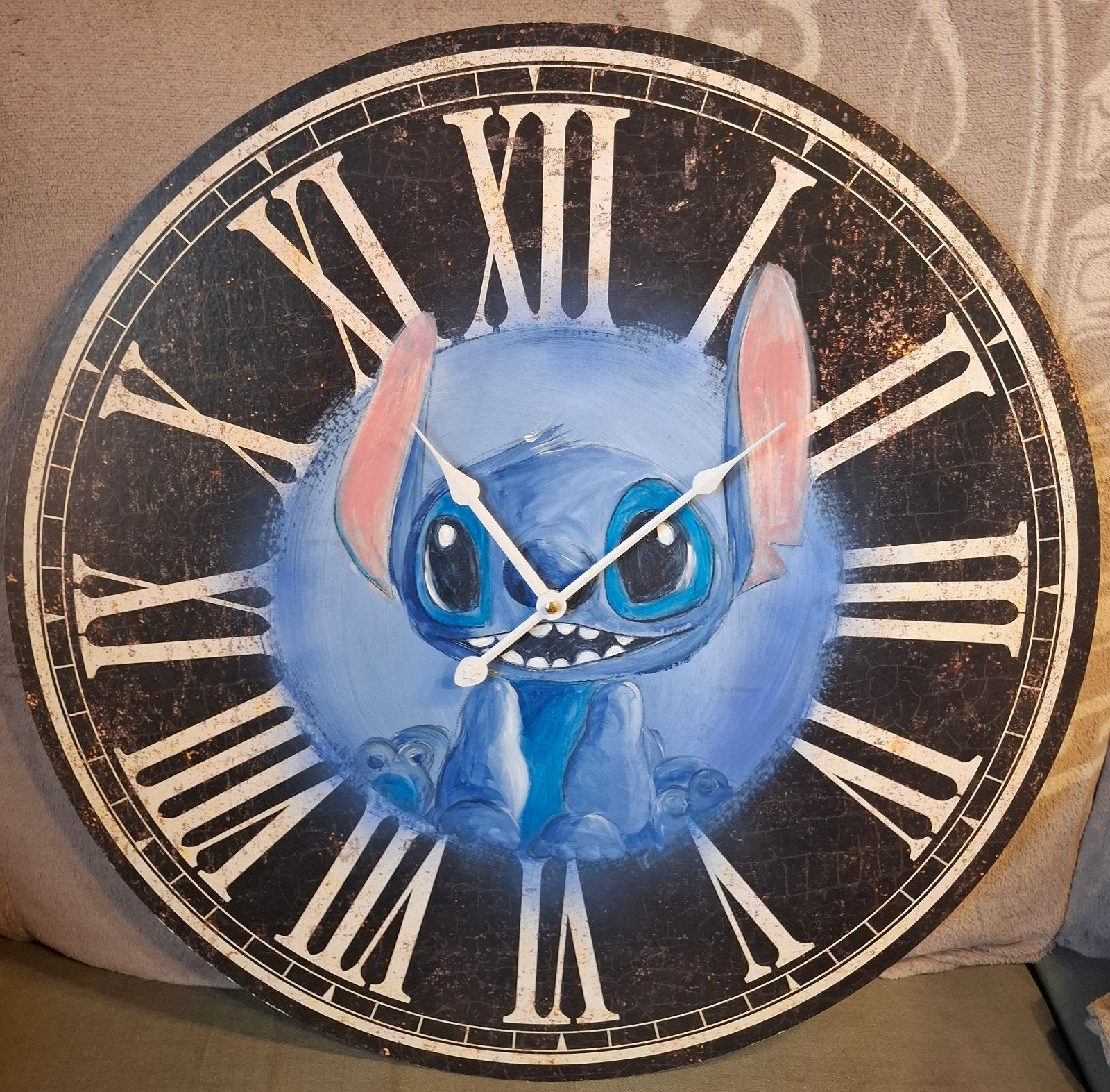 Wandklok Stitch, Ophalen, Zo goed als nieuw, Wandklok
