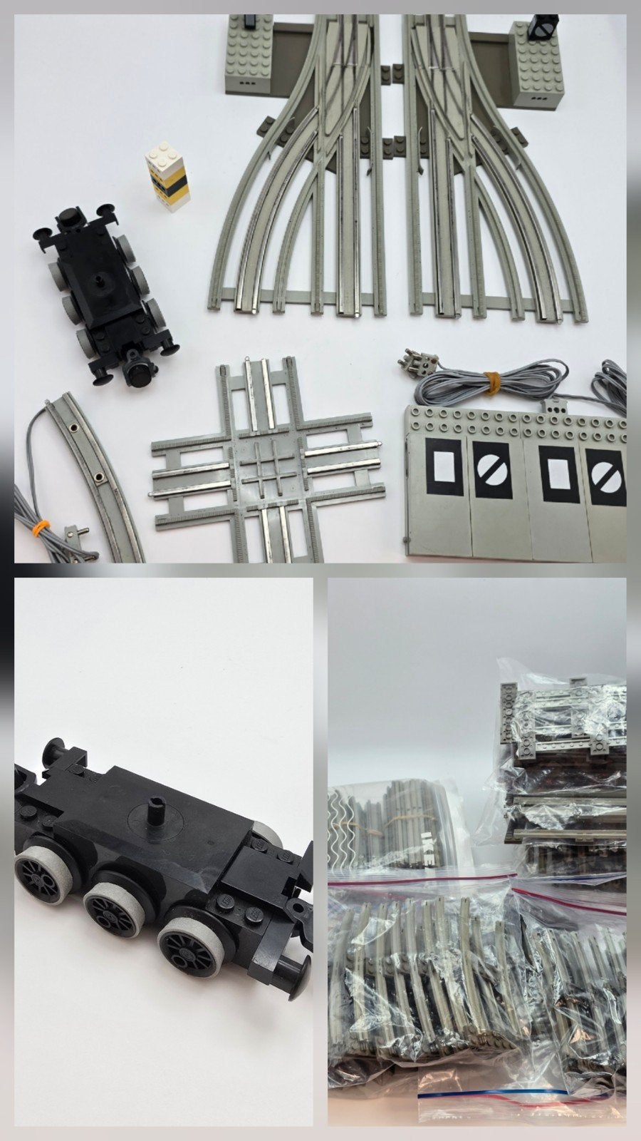 Groot lot vintage "grey era" 12v trein Lego (1980s), Enlèvement ou Envoi, Plusieurs sets, Lego