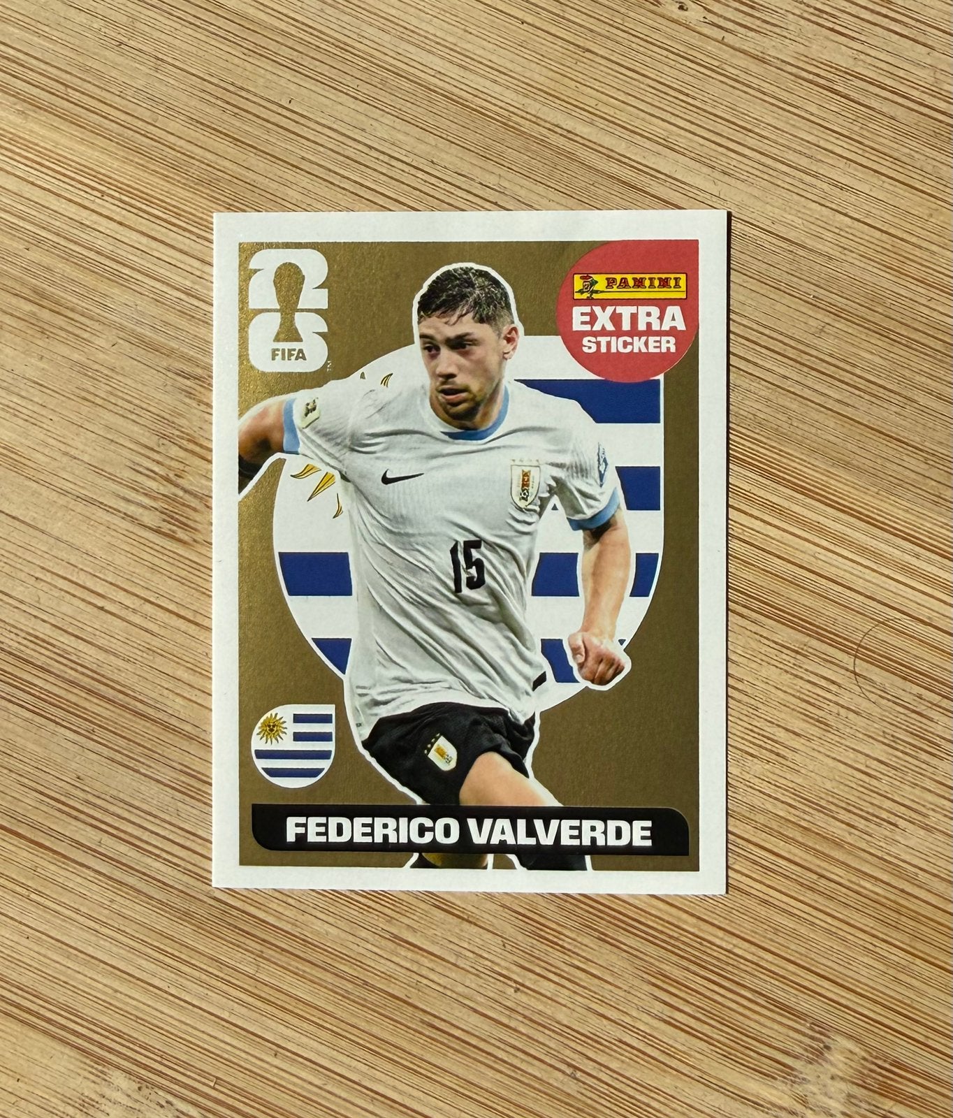 Frederico Valverde gouden extra sticker panini WK 2026, Verzamelen, Sportartikelen en Voetbal, Ophalen, Nieuw