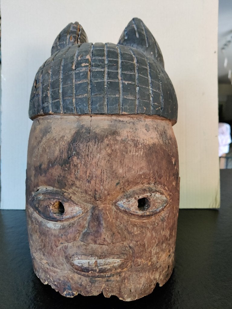 Authentiek Afrikaans Houten Helmmasker, Hout, Gesneden, Afrika, Masker