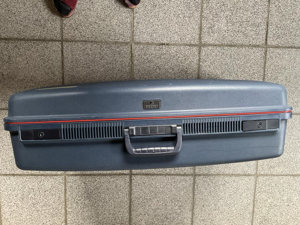 Valies, blauw en grijs, Handtassen en Accessoires, Hard kunststof, 45 tot 55 cm, Zo goed als nieuw, 70 cm of meer