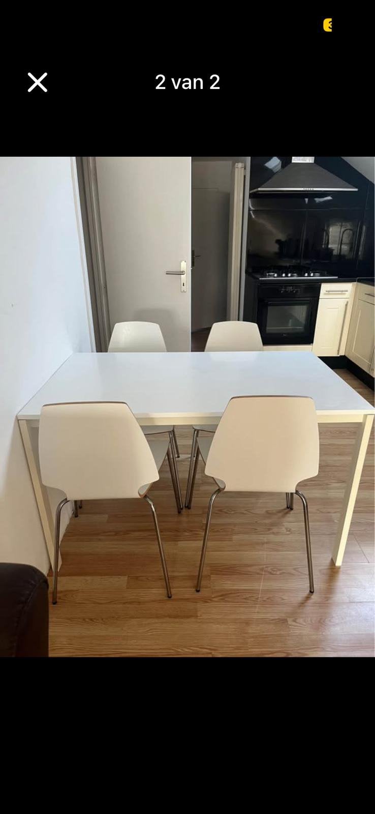 Eettafel met 4 stoelen, Ophalen