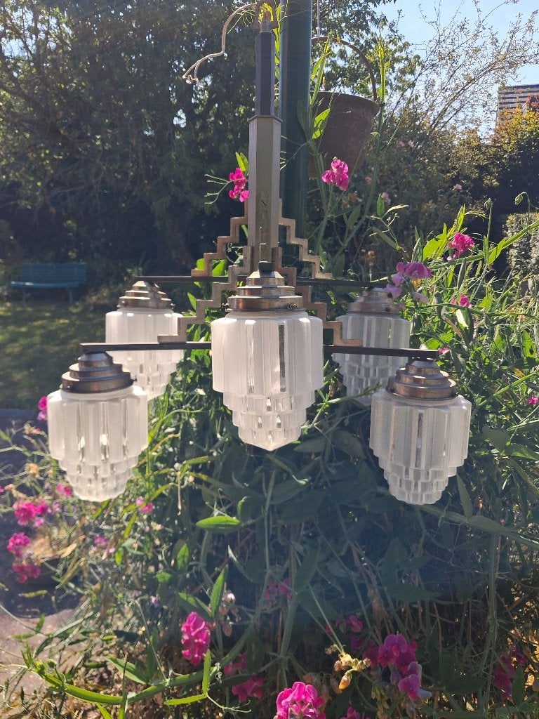 vintage art deco kroonluchter, Ophalen
