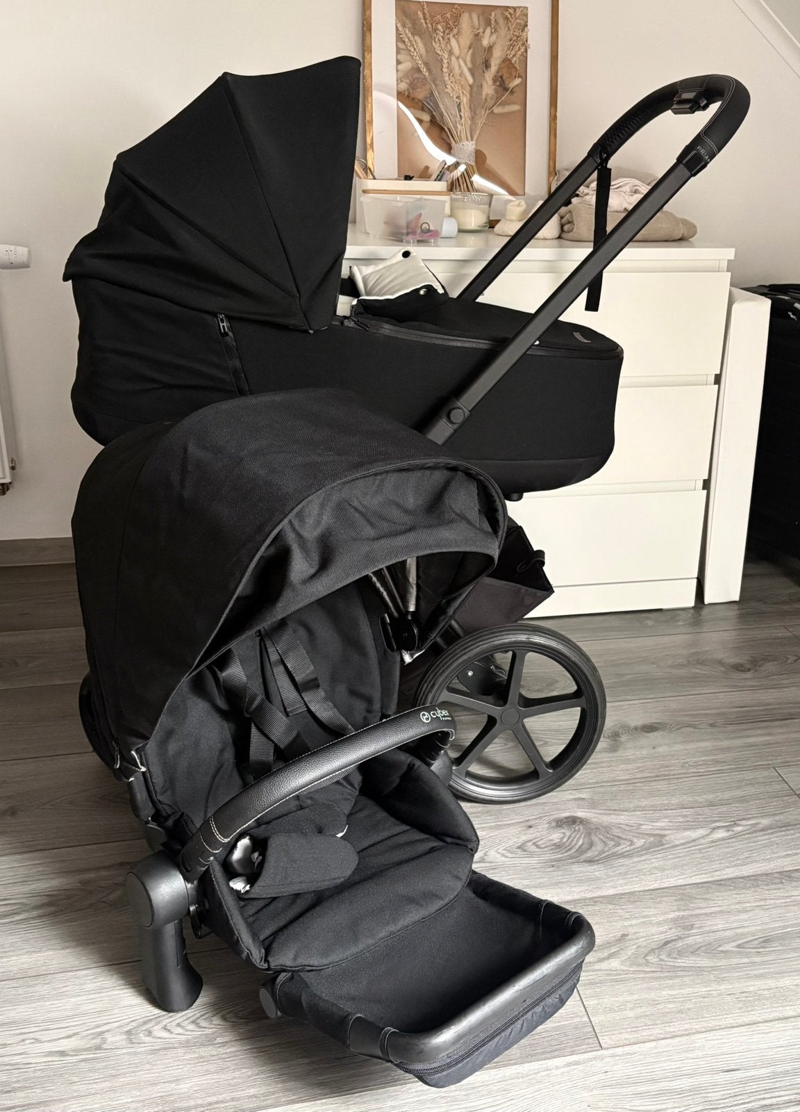 Cybex Priam 4 zwart, Ophalen, Zo goed als nieuw, Kinderwagen, Verstelbare duwstang