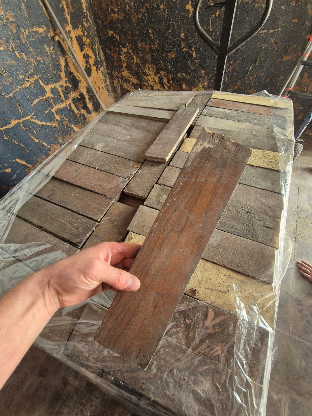 plancher chêne massif ancien - Parquet chêne, Bricolage & Construction, Moins de 10 cm, Parquet, Enlèvement, Utilisé