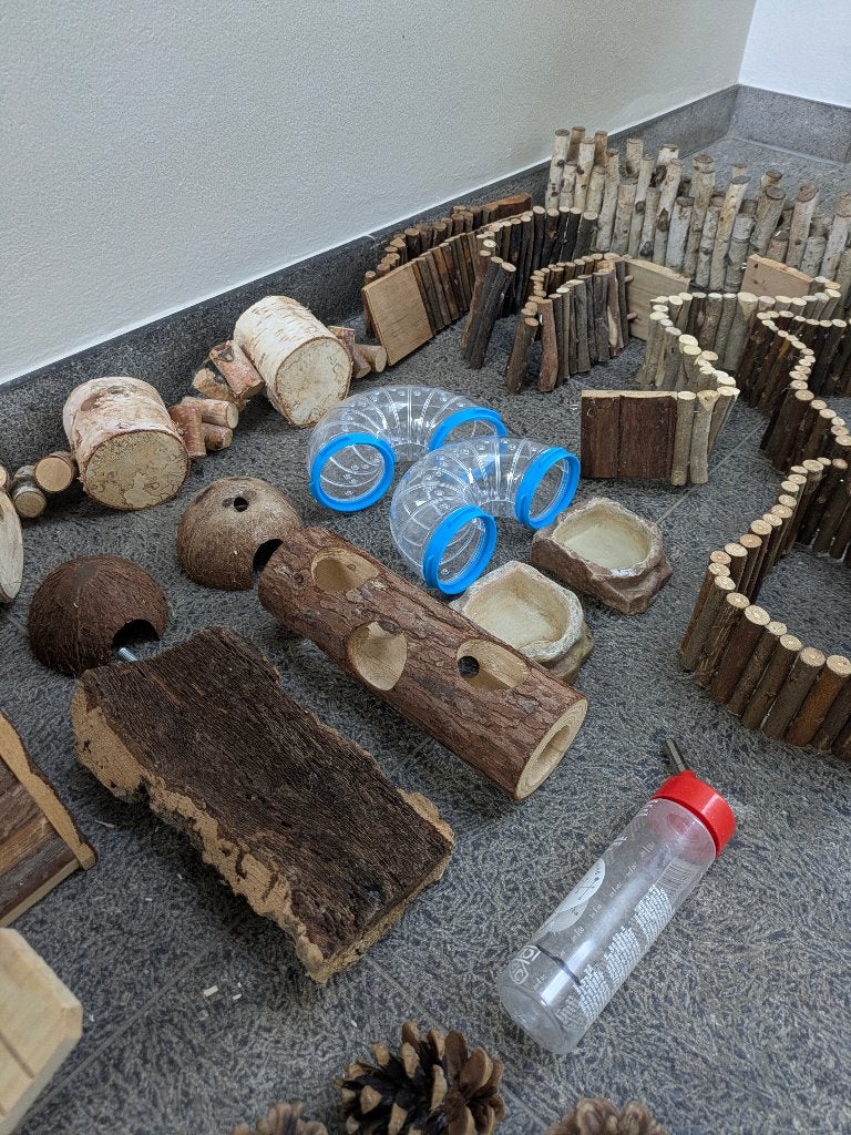 Te koop: uitgebreide set hamster materiaal / hamsterscaping, Dieren en Toebehoren, Ophalen of Verzenden, Zo goed als nieuw