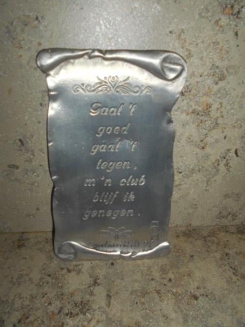 Tinnen plaket, Ophalen of Verzenden