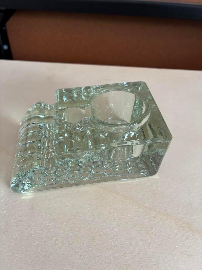 Glazen inktpot met penhouder, Antiek en Kunst, Ophalen of Verzenden