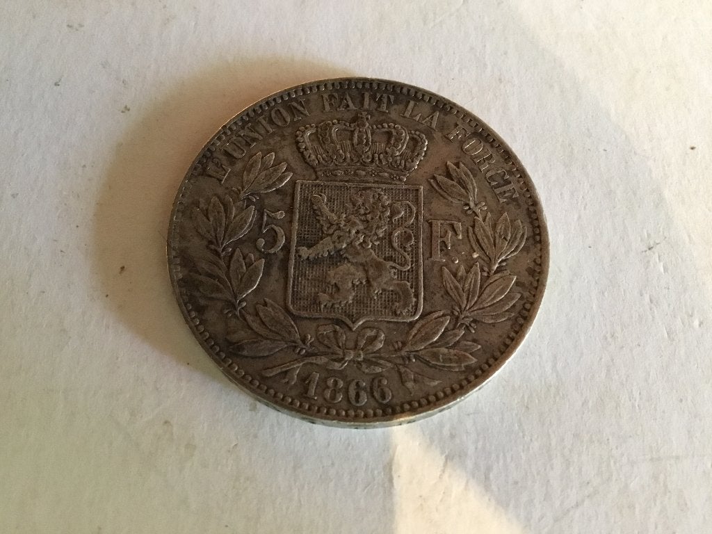 5 fr.  1866, Postzegels en Munten, Munten | België, Zilver, Ophalen of Verzenden, Losse munt, Zilver