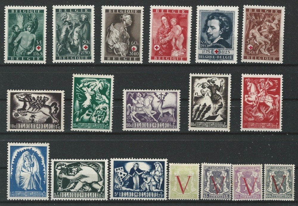 BELGIE - JAARGANG 1944, Postzegels en Munten, Postzegels | Europa | België, Orginele gom, Ophalen of Verzenden, Zonder stempel