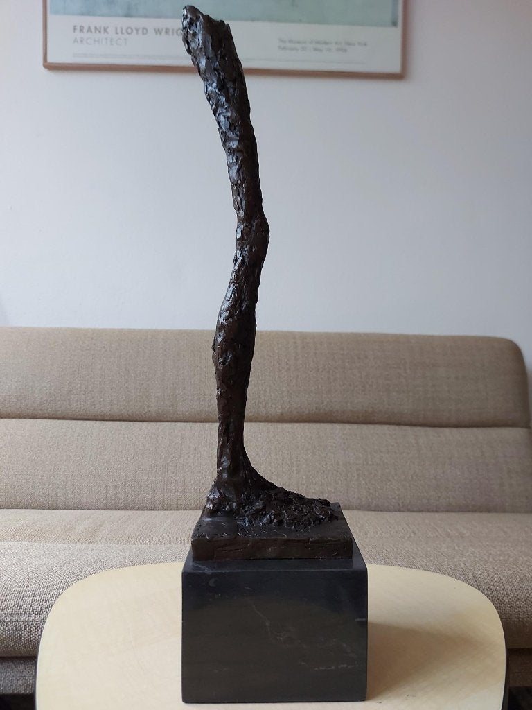 Bronzen Beeld Been La Jambe Giacometti Gesigneerd + Nummer, Antiquités & Art, Statue, Enlèvement ou Envoi, Brun, Marqué