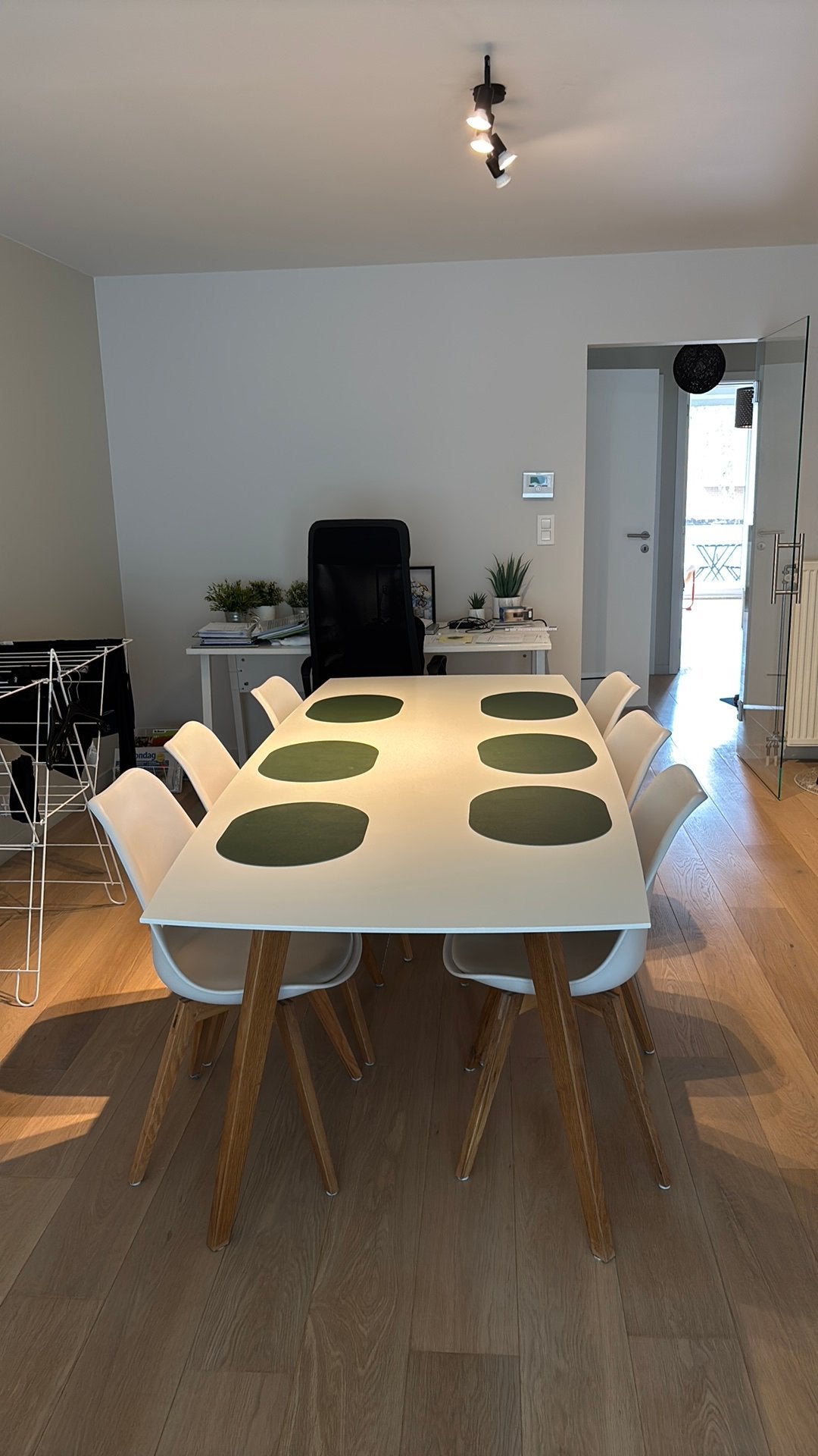 Tafel + 6 stoelen scandinavische stijl - Weba, Maison & Meubles, Tables | Tables à manger, Utilisé, Enlèvement