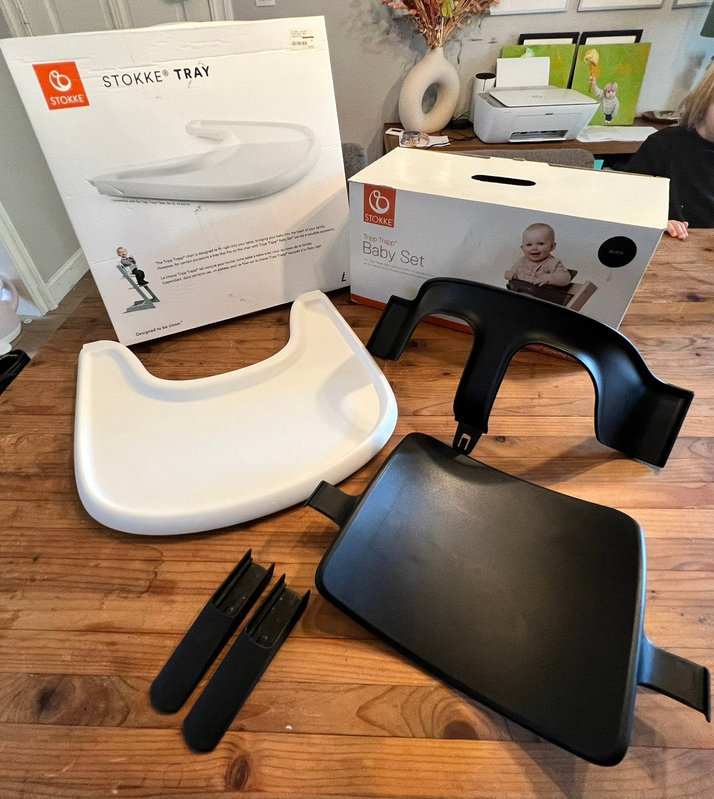 Stokke baby set, tray & placemat voor tripp trapp stoel, Kinderen en Baby's, Ophalen of Verzenden, Zo goed als nieuw