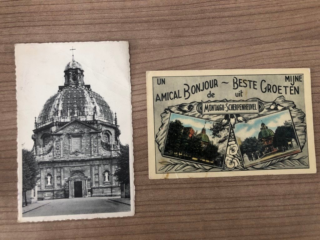 2 postkaarten Scherpenheuvel - de basiliek, Ophalen of Verzenden, Vlaams-Brabant