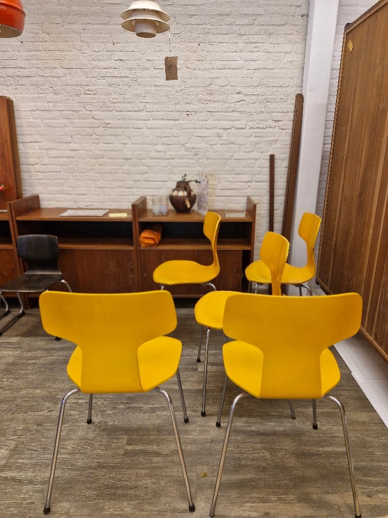 Fritz Hansen "Hammer" Stoelen (5) Model 3103 – Arne Jacobsen, Enlèvement, Utilisé, Synthétique, Vintage