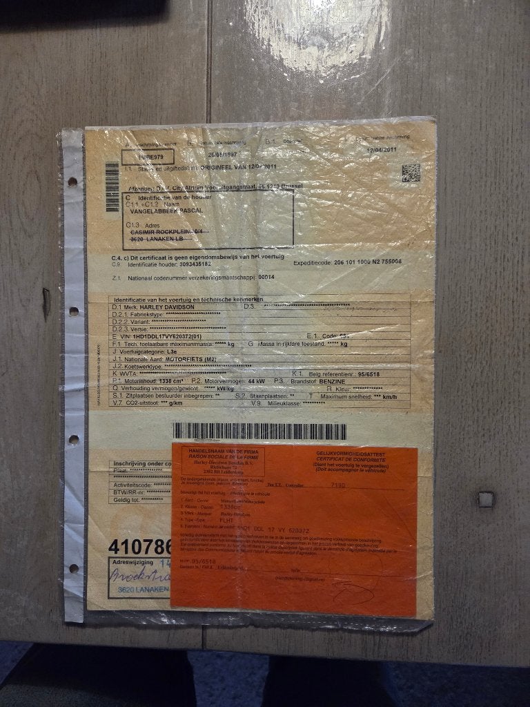 Compleet Harley davidson 1340 kenteken te koop., Ophalen of Verzenden, Gebruikt